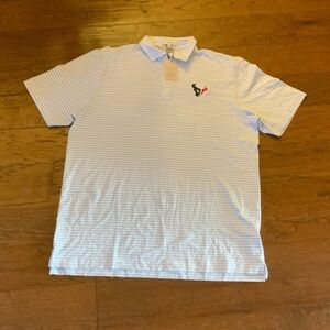 Peter Millar Light Blue Striped Houston Texans Polo